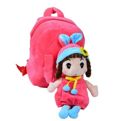 10-Inch Pretty Angela pre-School Bag with Detachable Stuffed Toy