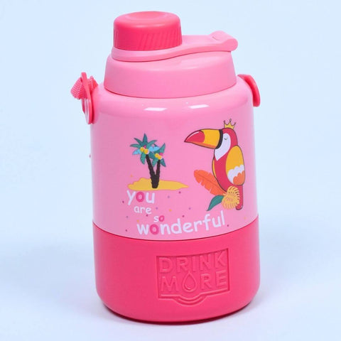 Bird 1000 ml Water Bottle for Kids - Bird Themed, Leak-Proof, BPA-Free, with Straps