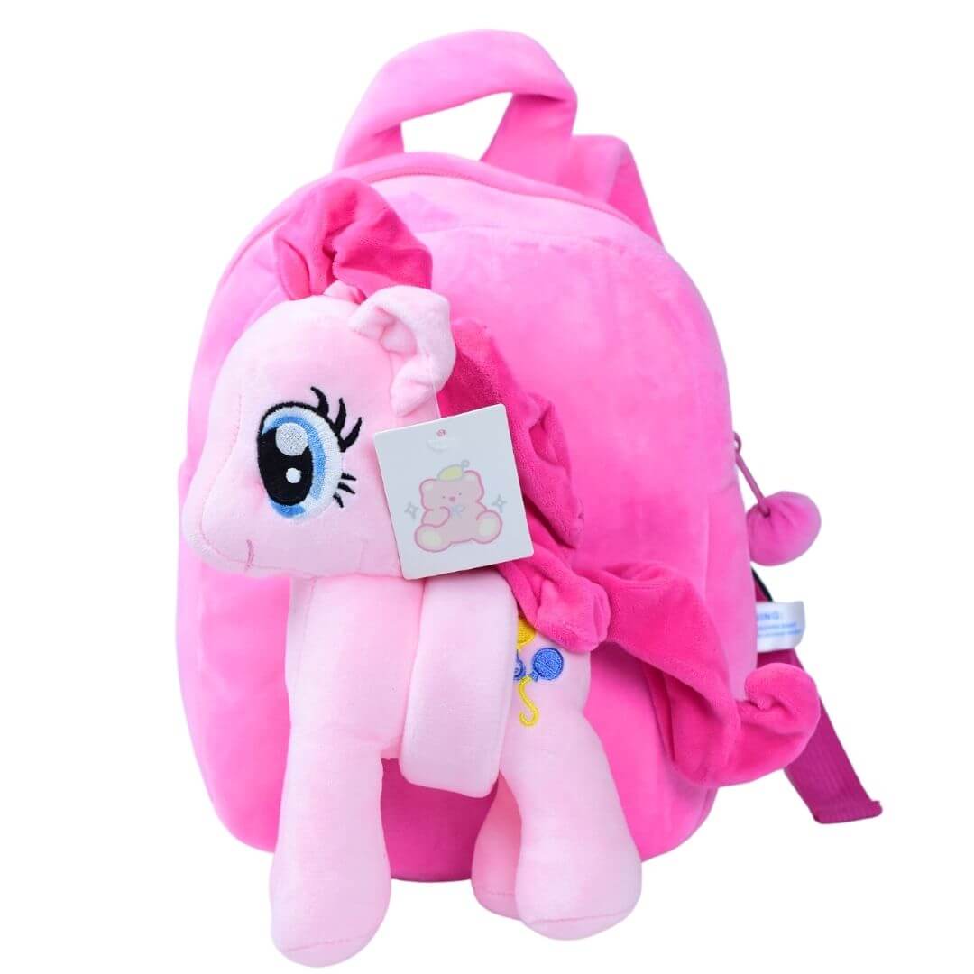 10-Inch Pink My Little Pony Pre-School Bag with Detachable Stuffed Toy