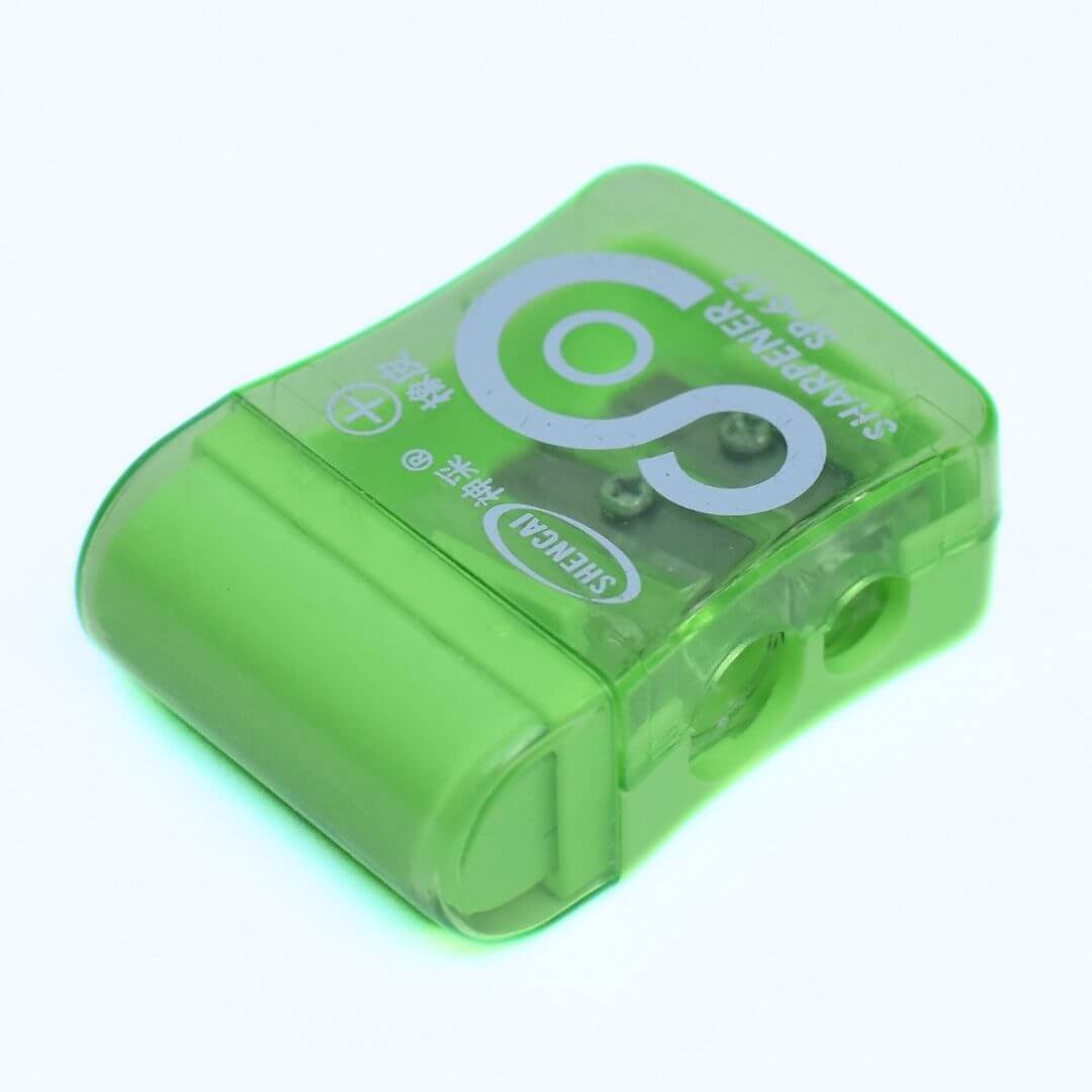 Green Pencil Sharpener with Clear Case