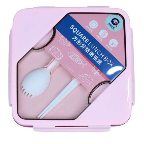 1000 ml 3 Compartment Leak-Proof Lunch Box with Spoon and Chopsticks