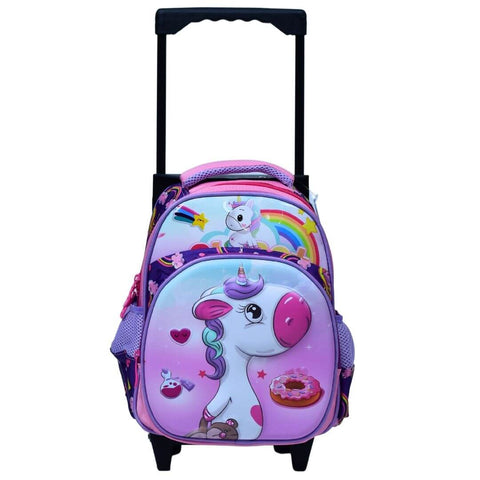 12 Inch Unicorn Trolley School Bag - Perfect for Little Dreamers on the Go!