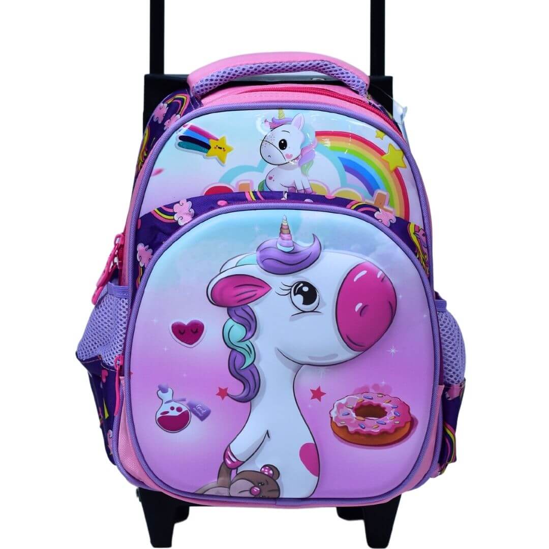 12 Inch Unicorn Trolley School Bag - Perfect for Little Dreamers on the Go!