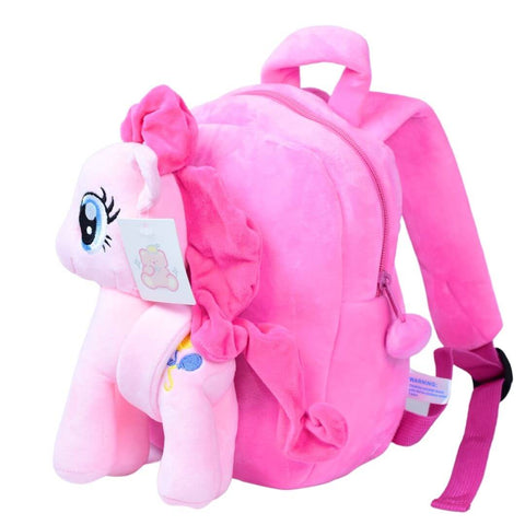 10-Inch Pink My Little Pony Pre-School Bag with Detachable Stuffed Toy