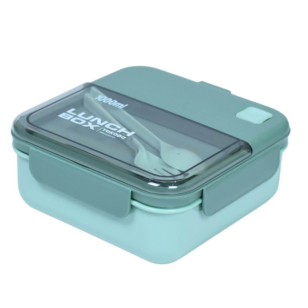 1000-ML YAKADA Leak-Proof 2 Compartment Lunch Box with Spoon, Fork!