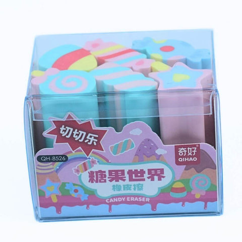 6 Pack of Candy Erasers - Sweet Treats for Your Desk