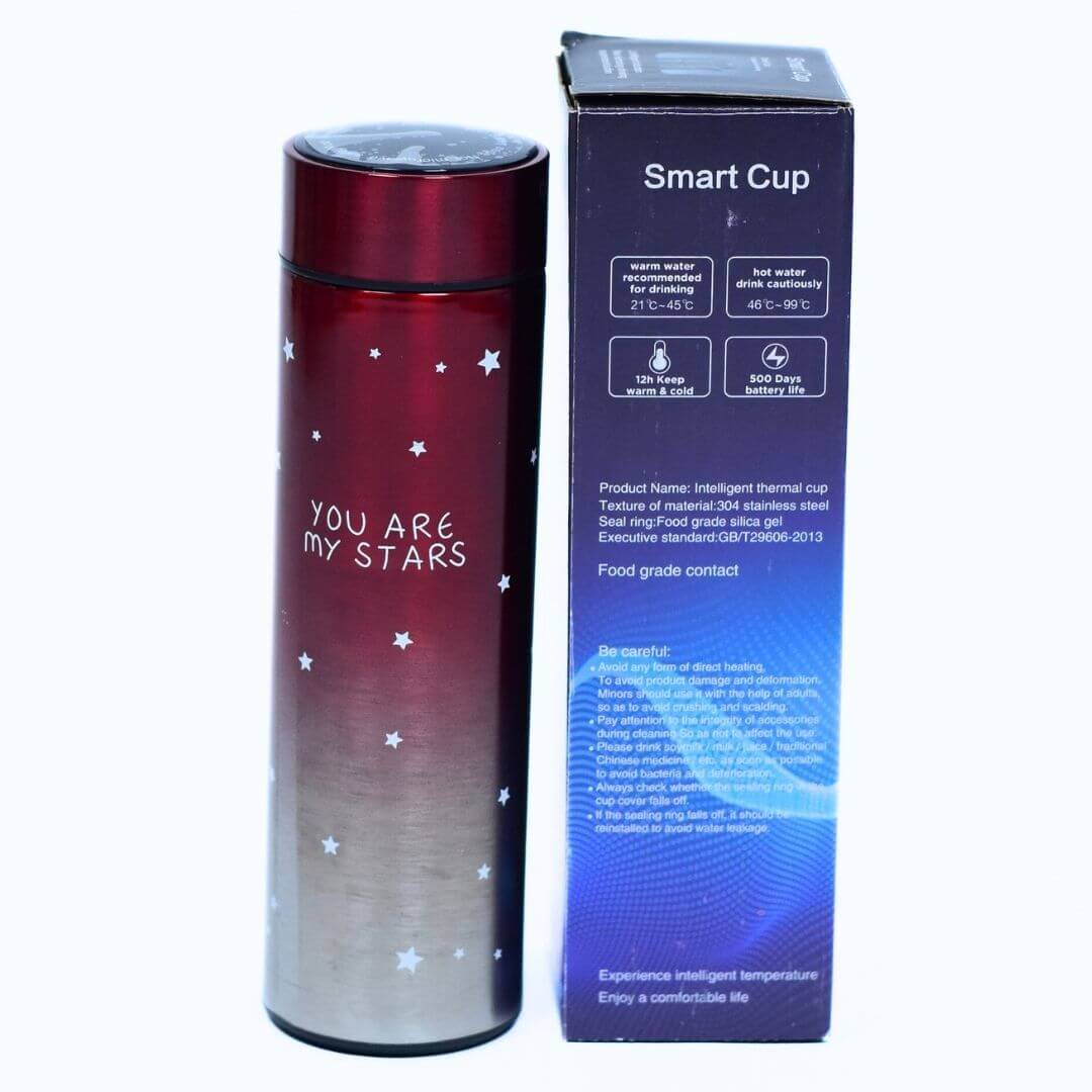 Smart Cup | Stay Hydrated and Track Your Water Intake with This Stylish and Functional Water Bottle with LED Temperature Display