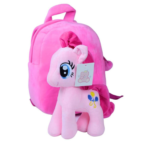 10-Inch Pink My Little Pony Pre-School Bag with Detachable Stuffed Toy