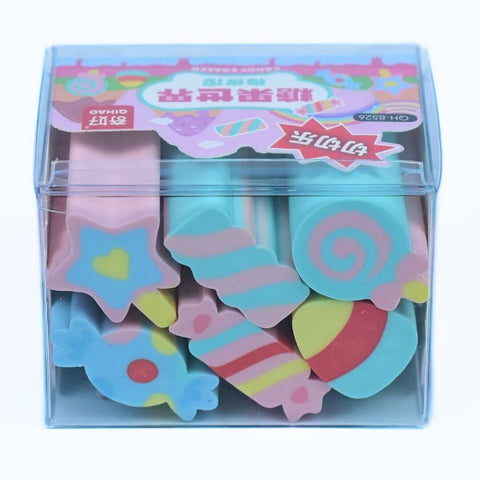 6 Pack of Candy Erasers - Sweet Treats for Your Desk