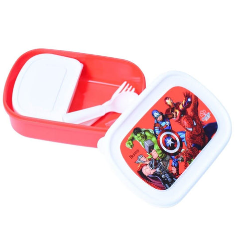 Avengers Single Compartment Lunch Box with Spoon, Fork, and Small Food Container