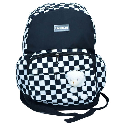 16 Inch FASHION Teddy Bear Checkerboard Backpack for School