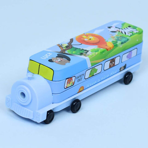 Cute Train Pencil Case with Pencil Sharpener!