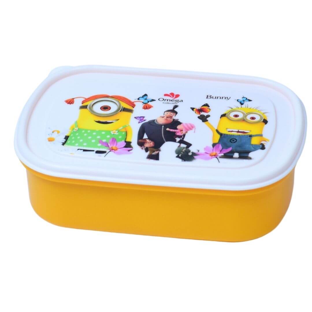 Minions Single Compartment Lunch Box with Spoon, Fork, and Small Food Container