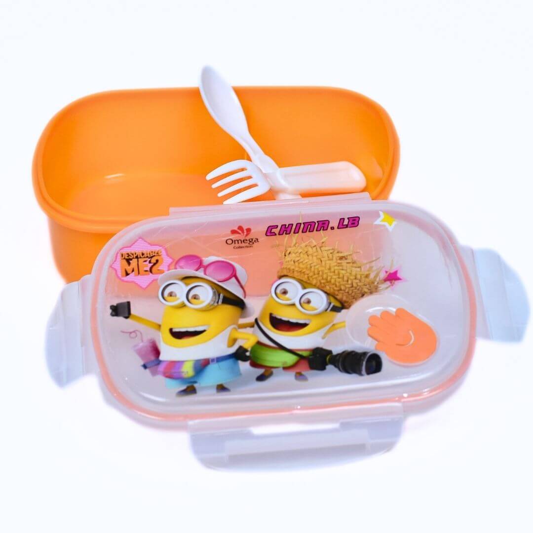 Despicable Me 2 Minions Lunch Box with Spoon and Fork