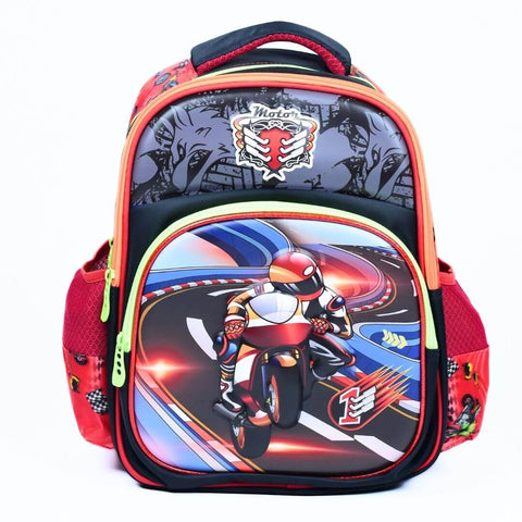 14 inch - Multicolor Motorcycle Racer Bag for School