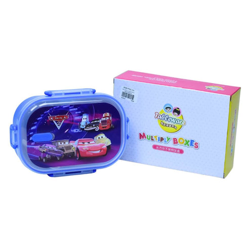 Disney Cars Bento Lunch Box | Durable Plastic Lunch Box with Built-In Spoon | Perfect for Kids Who Love Cars (No Fork)