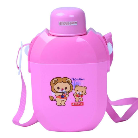 1000ml Pink Water Bottle with Power Four Design