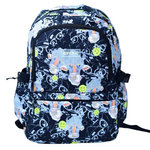 17-Inch School Backpack with Smiley Face