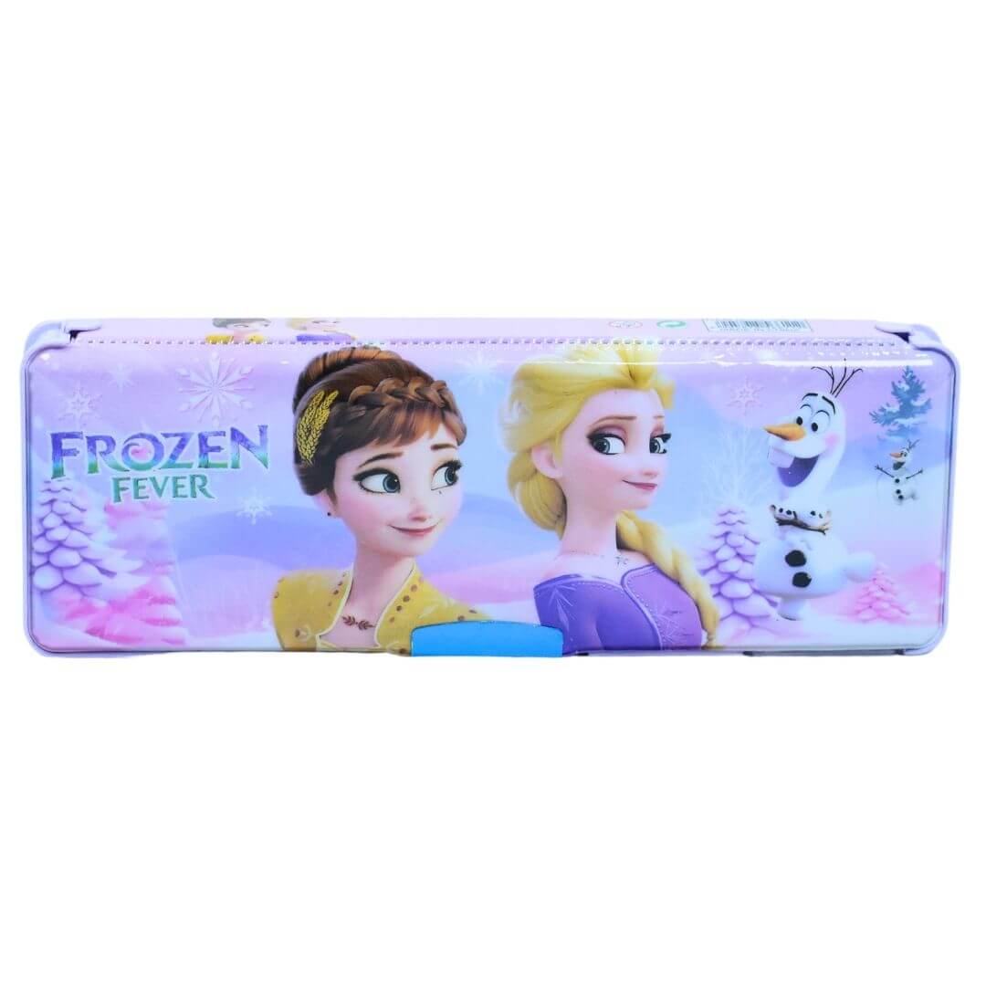 Frozen Fever Elsa and Anna Multifunctional Pencil Case | Durable Plastic | Large Capacity | Perfect for School Supplies