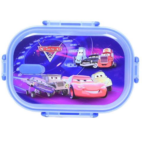 Disney Cars Bento Lunch Box | Durable Plastic Lunch Box with Built-In Spoon | Perfect for Kids Who Love Cars (No Fork)