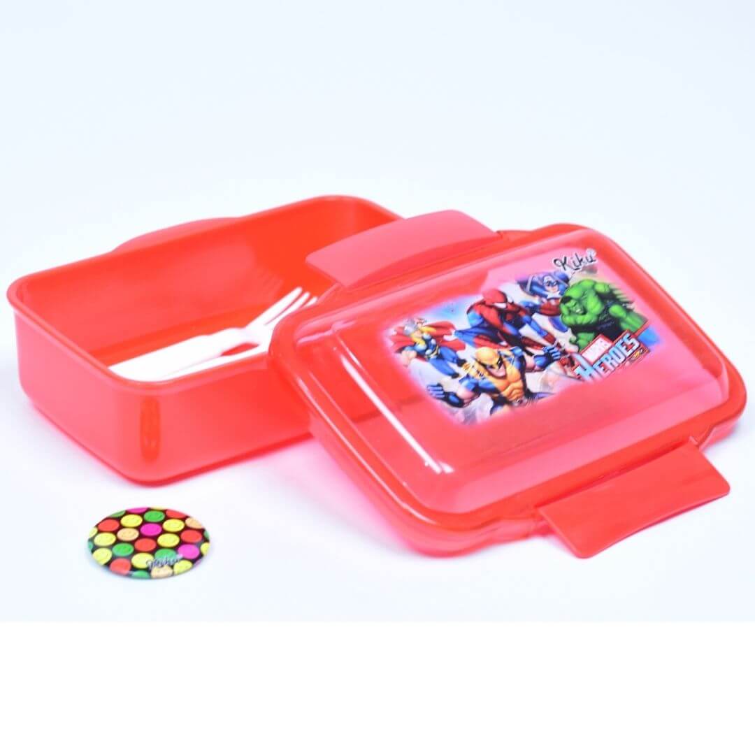 HERDES Marvel Avengers Endgame Lunch Box with Badge - Keep Your Food Fresh and Secure.