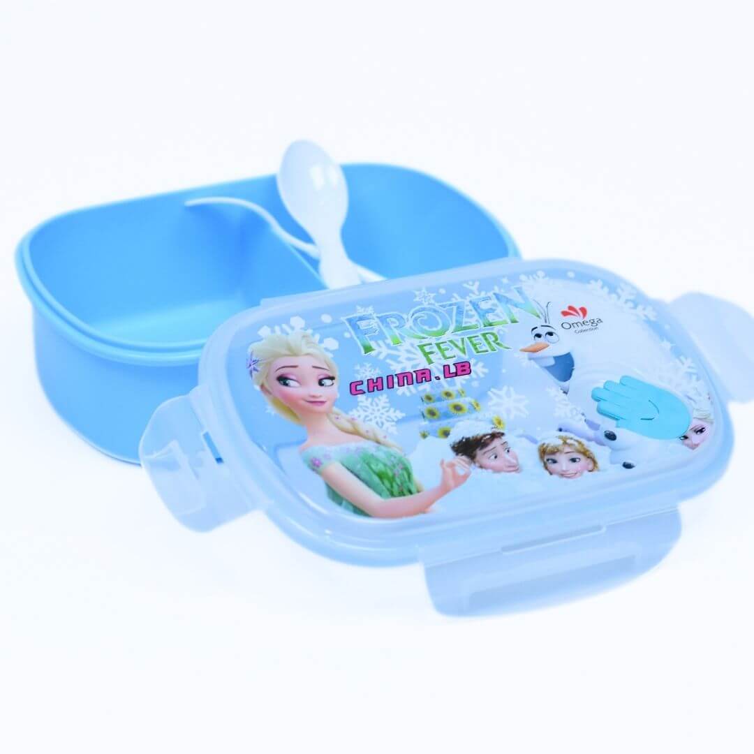 Frozen Lunch Box with 2 Compartments, Spoon & Fork