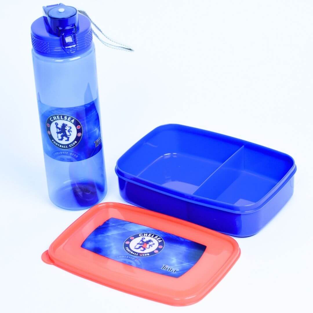 Chelsea FC Lunch Box and Water Bottle Bundle