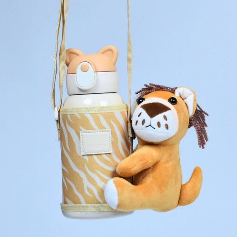 530ml Water Bottle with Stuffed Tiger | Stay Hydrated and Show Your Love of Tigers