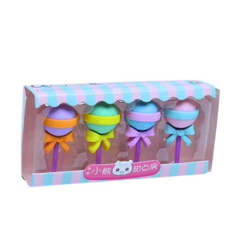 Kawaii Lollipop Erasers Set