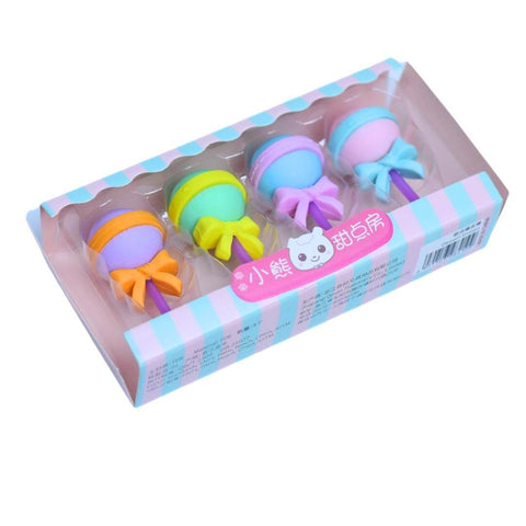 Kawaii Lollipop Erasers Set