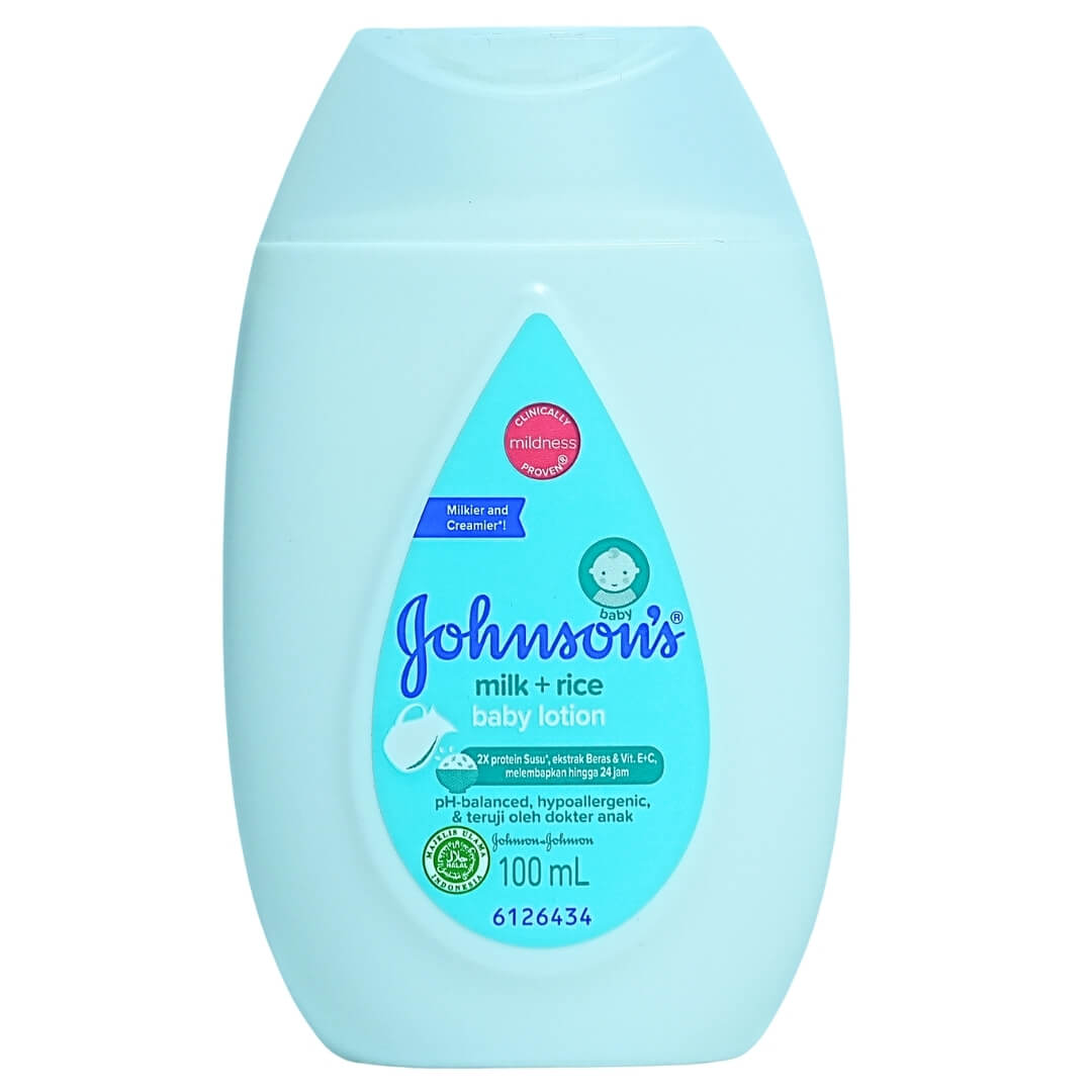 Johnson's Milk + Rice Baby Lotion (100ml) - 24-Hour Moisture for Soft & Smooth Skin