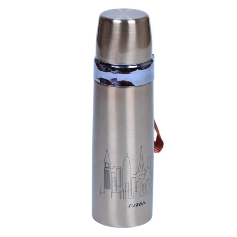 Stainless Steel Water Bottle with Cityscape Design - The Perfect Way to Stay Hydrated and Show Your Love of Travel!