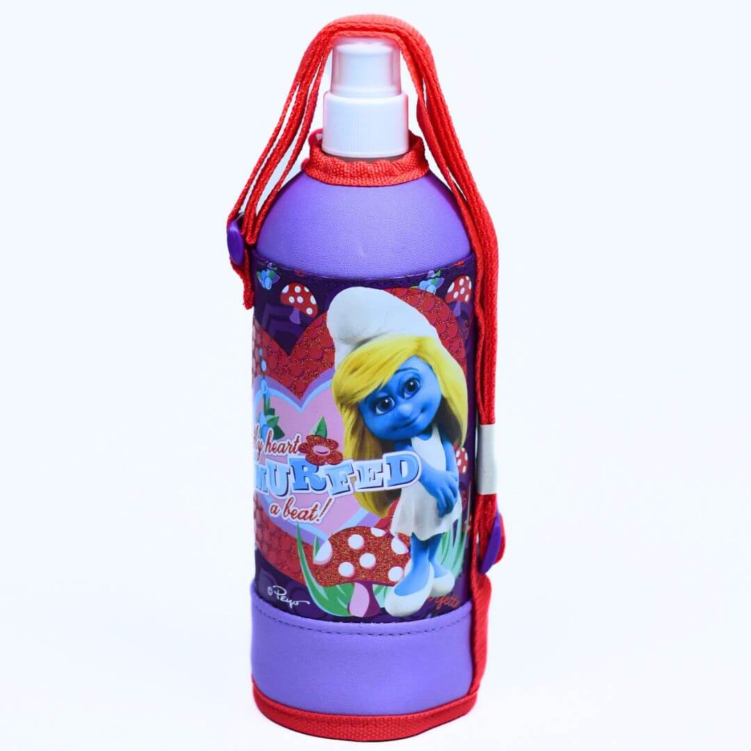 600ml The Enigmatic Smurfeed Purple Water Bottle With A Bottle Cover