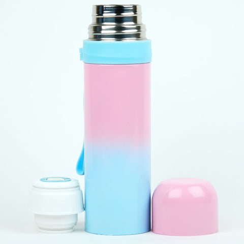 Pink Thermos with Teddy Bear on Skateboard | Insulated Water Bottle | Pakistan