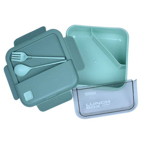 1000-ML YAKADA Leak-Proof 2 Compartment Lunch Box with Spoon, Fork!