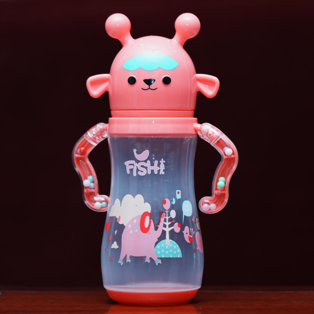 Fish Plastic Baby Bottle, 350ml, Anti-Colic, BPA Free, 6+ Months, Alien Design, Pakistan