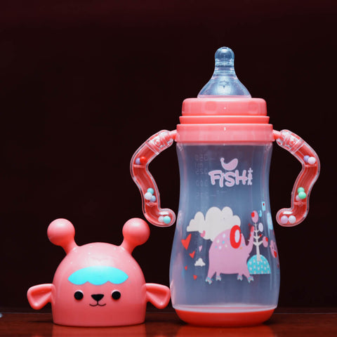 Fish Plastic Baby Bottle, 350ml, Anti-Colic, BPA Free, 6+ Months, Alien Design, Pakistan