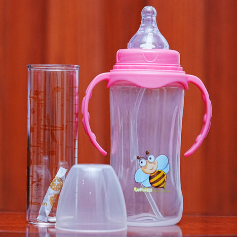 Double-Wall Glass Baby Bottle | 150/320ml | Wide Neck | BPA Free (Pakistan)