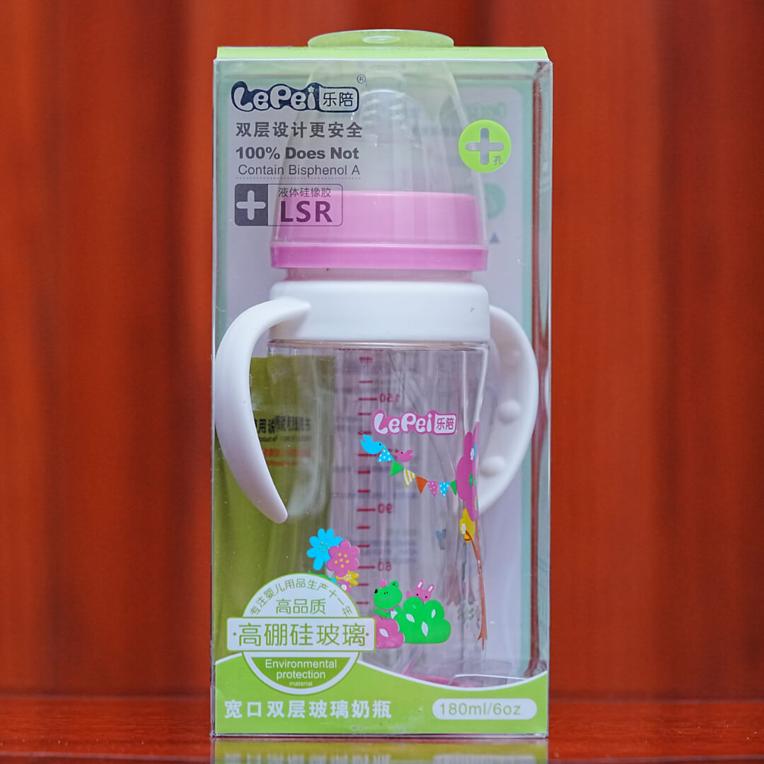 Glass Baby Bottle | 180ml | Wide Neck | BPA Free (Pakistan)