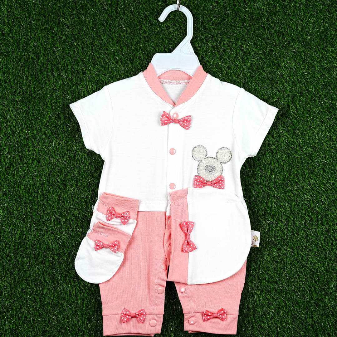 Adorable Romper Set with Delicate Embroidery (Multiple Sizes)