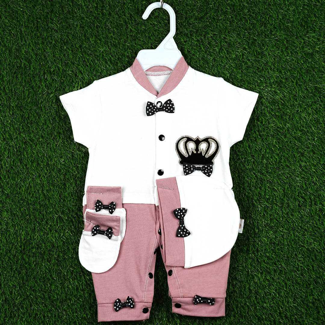 Adorable Romper Set with Crowns and Stars (Multiple Sizes)