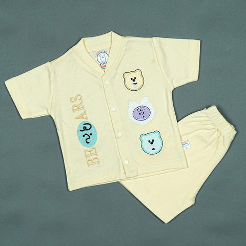 Cute Bear Baby Shirt & Shorts Set (2 Pcs) – Soft Cotton Toddler Outfit for Boys and Girls | Babypro.pk