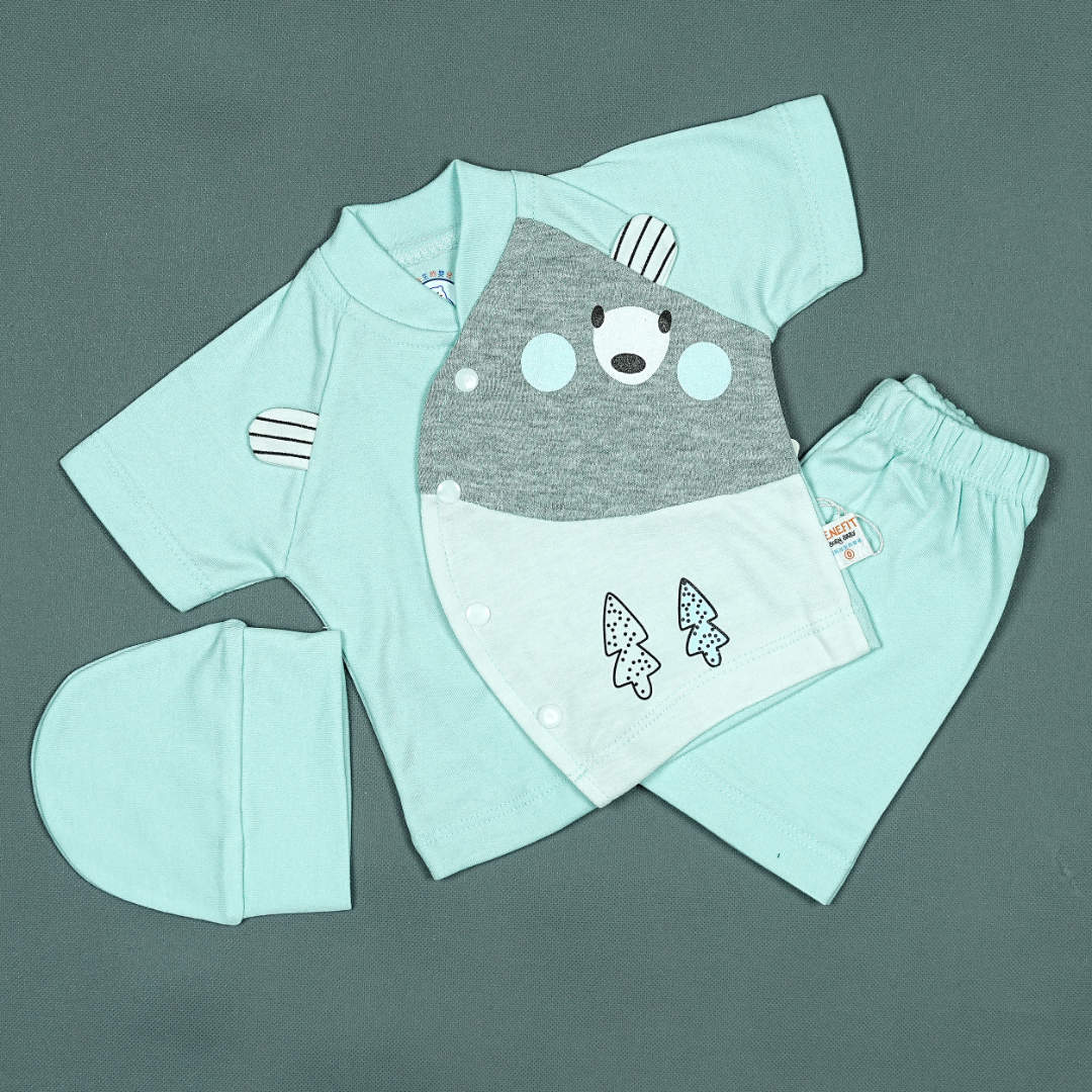 Bear Hug Infant Set (3 Pcs) – Adorable Cotton Outfit for Baby Boys & Girls | Babypro.pk