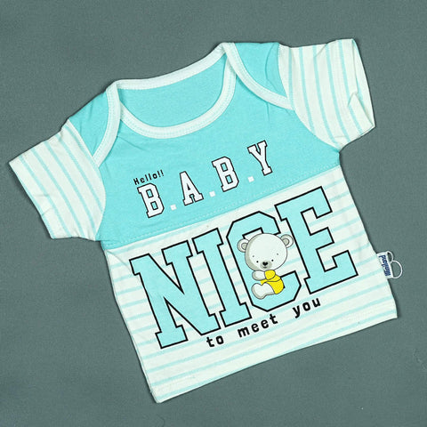 Hello Baby Nice" 3-Piece Infant Set – Soft Cotton Outfit for Newborns | Babypro.pk