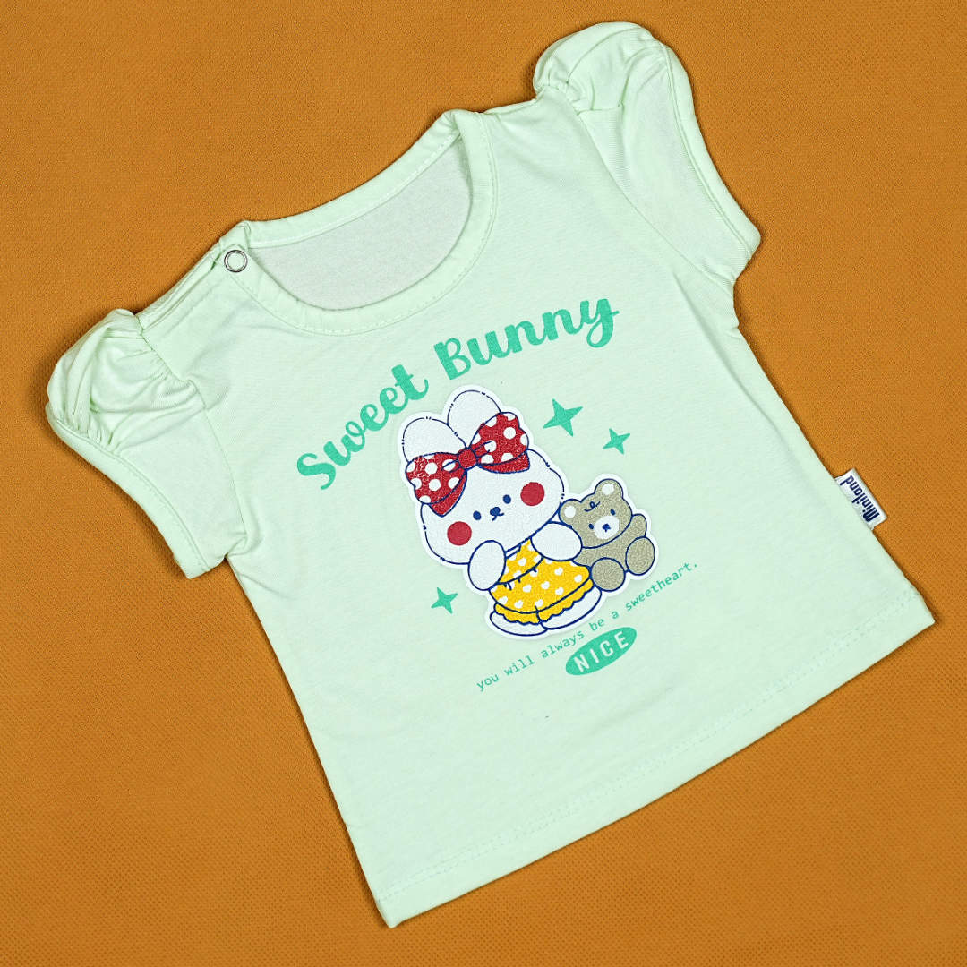 Sweet Bunny 3-Piece Baby Set – Soft Cotton Outfit with Adorable Bunny & Bear Print | Babypro.pk