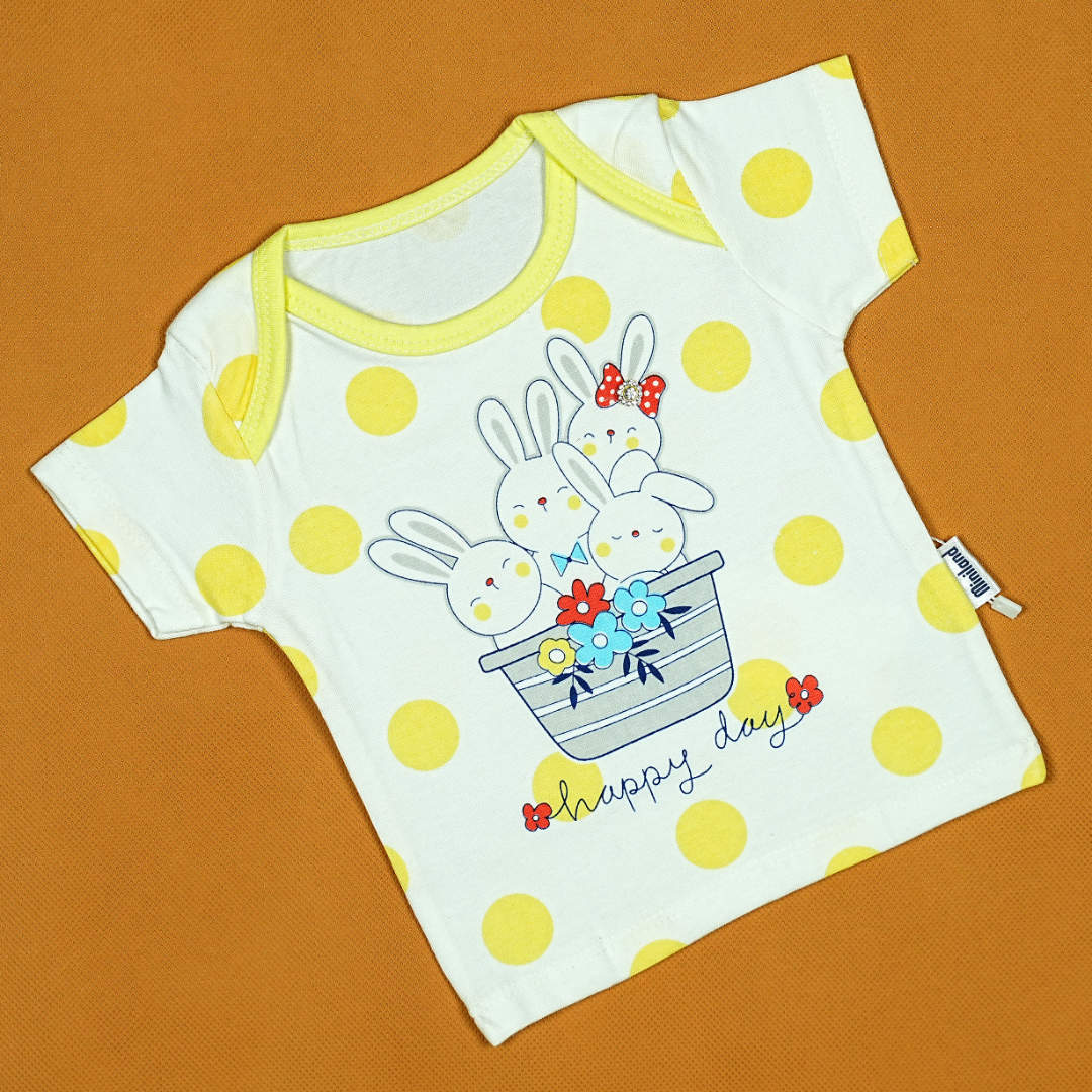 Happy Bunnies 3-Piece Baby Set – Soft Cotton Outfit for Boys and Girls | Babypro.pk