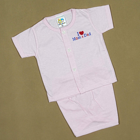 "I Love Mom & Dad" 2-Piece Baby Set – Soft Cotton Outfit Made in Thailand | Babypro.pk