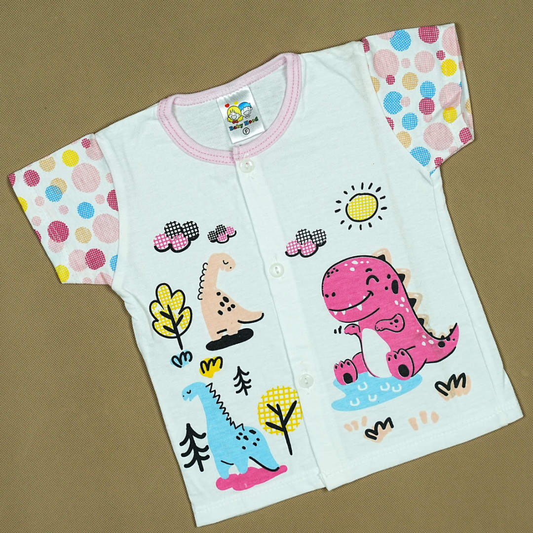 Dino Days 2-Piece Baby Set – Soft Cotton Shirt & Shorts with Playful Dinosaur Print | Made in Thailand | Babypro.pk