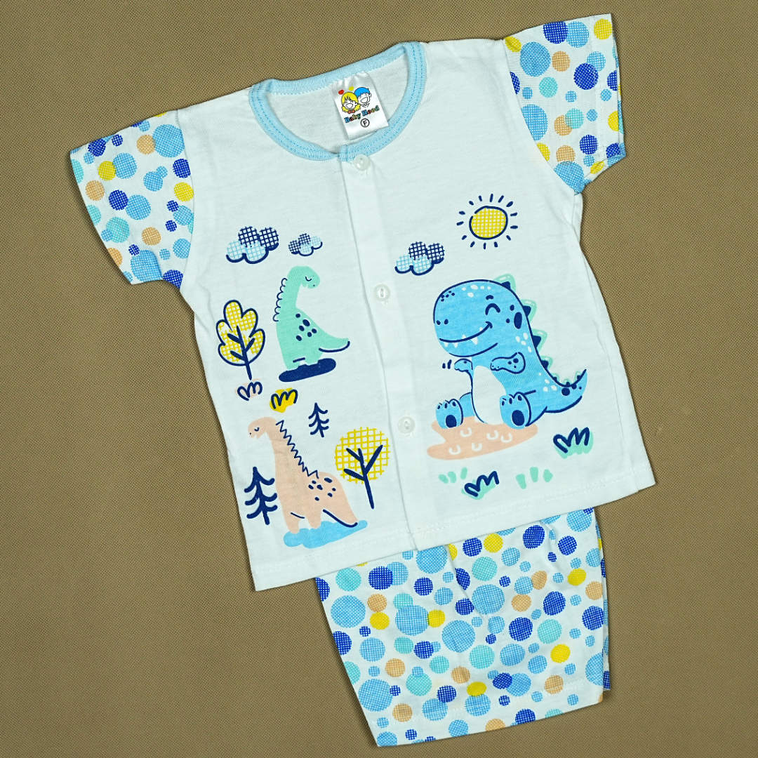 Dino Days 2-Piece Baby Set – Soft Cotton Shirt & Shorts with Playful Dinosaur Print | Made in Thailand | Babypro.pk