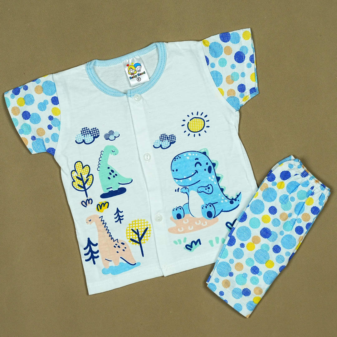 Dino Days 2-Piece Baby Set – Soft Cotton Shirt & Shorts with Playful Dinosaur Print | Made in Thailand | Babypro.pk